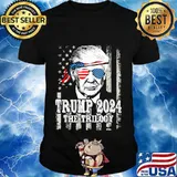 Trump american flag re-relection trump 2024 the trilogy shirt