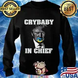 Trump crybaby in chief with pacifier in mouth joke political parody s Sweater