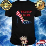 Trump Girl High Heel Patriotic American Flag Shirt