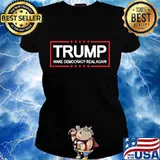Trump Make Democracy Real Again 2020 Election Vote Stars Line Red Shirt Ladies tee