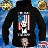 Trump Wins Again American Flag Election Shirt Hoodie