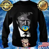 Trump with pacifier in mouth joke political parody s Sweater