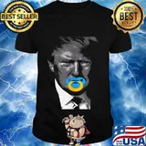 Trump with pacifier in mouth joke political parody shirt