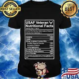 Usaf Veteran Nutritional Fact US Army Air Force Vet Military Shirt