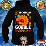 Vet Technician Gobble Squad Turkey Face Mask Thanksgiving Shirt Hoodie