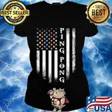 Vintage us american flag ping pong table tennis patriotic s Ladies tee