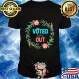 Voted Him Out Hair Donald Trump Flowers Shirt