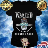 Wanted Dead Or Alive Very Dangerous Scary Zombie Manhunt Shirt Ladies tee