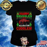 Warm snuggles and alligator cuddles ugly alligator christmas s Ladies tee