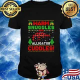 Warm snuggles and alligator cuddles ugly alligator christmas shirt