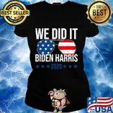We Did It American Flag Sunglasses Election 2020 Shirt Ladies tee