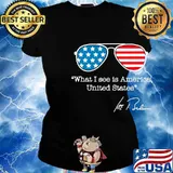 What I See Is America United States Joe Biden Glass American Flag Shirt Ladies tee