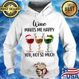Wine makes me happy you not so much merry christmas s Hoodie