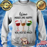 Wine makes me happy you not so much merry christmas s Sweater