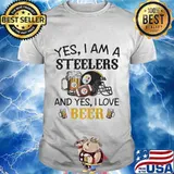 Yes I Am A Steelers And Yes I Love Beer Football Shirt