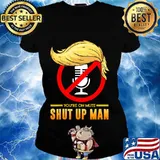 You're On Mute Shut Up Man Hair Donald Trump Shirt Ladies tee