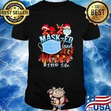 2020 mask-ed and merry LNP life Christmas Santa Claus shirt