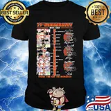 77th Anniversary 1944 2021 Cleveland Browns Thank You For The Memories Signature Shirt