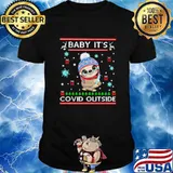 Baby It's Covid Outside Sloth Merry Christmas Shirt