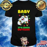 Baby Its Covid Outside Christmas Santa Toilet Paper Lights Shirt