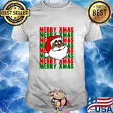 Black African American Santa Merry Xmas Shirt