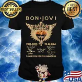 Bon Jovi 1983 2020 19 Album Guitar God Thank You For The Memories Signature Shirt