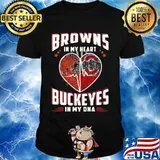 Browns In My Hearts Buckeyes In My Dna Cleveland Browns And Ohio State Shirt