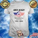 Chuck Yeager Exceed The Sky American Hero 1923 2020 Veteran Usa Flag Shirt
