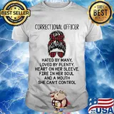 Correctional Officer Hated By Many Loved By Plenty Geart On Her Sleeve She Can’t Control Ladies Ribbon Red Plaid Shirt