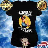 Girls Dreams Become Women Vision Strong Ribbon Red Shirt Ladies tee
