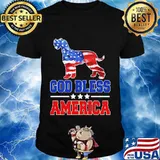 God Bless America Dog American Flag Shirt