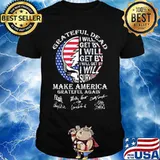 Grateful Dead I Will Get By I Will Survive Make America Signuature Skull Flag Shirt