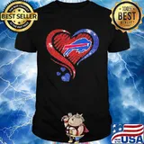 Heart Diamond Blue Red Buffalo Bills Football Shirt