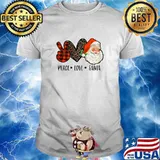Heart Leopard Peace Love Santa Merry Christmas Shirt