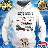 I Just Want To Watch Hallmark Christmas Movie Allday Car Xmas Shirt Hoodie