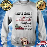 I Just Want To Watch Hallmark Christmas Movie Allday Car Xmas Shirt Sweater