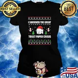 I Survived The Great Toilet Paper Crisis Santa Merry Christmas Shirt Ladies tee