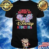I Work To Support My Disney Addiction Mickey Hearts Shirt