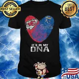 Kansas City Chiefs And Kansas City Royals It's In My Dna Heart Shirt