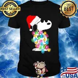Lights Wrap Around Snoopy Hat Santa Christmas Shirt
