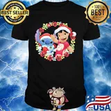 Lilo And Stitch Wear Pajama Santa Claus Merry Christmas Shirt