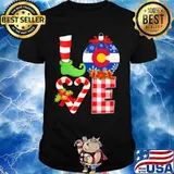 Love Flag Of Colorado Elf Pajama Christmas Shirt