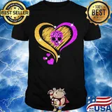 Love Heart Gold Pink Bing Skull Shirt