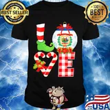 Love State Flag Of West Virginia Heart Pajama Elf Christmas Shirt
