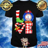 Love Virginia State Flag Stock Heart Pajama Elf Christmas Shirt