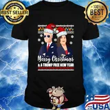 Merry Christmas A Trump Free New Year Joe Biden Kamala Harris Ugly Xmas Shirt
