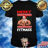 Merry Fitmas Santa Workout Gym Fitness Christmas Shirt