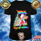 Merry Gay Christmas Santa Claus LGBT Flag Xmas Shirt