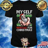 Myself Muscle For Christmas Workout Santa Gym Lover Shirt