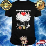 No One Fights Alone Hand Heart Beat Shirt